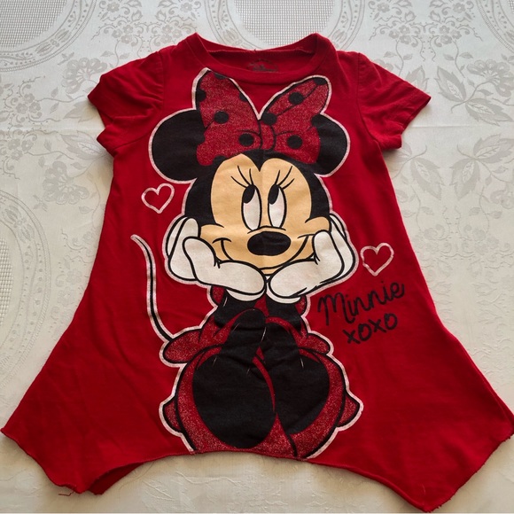 Disney Red Minnie Mouse XOXO T-Shirt Toddlers Size 3T Short Sleeves Large Logo - Picture 7 of 12